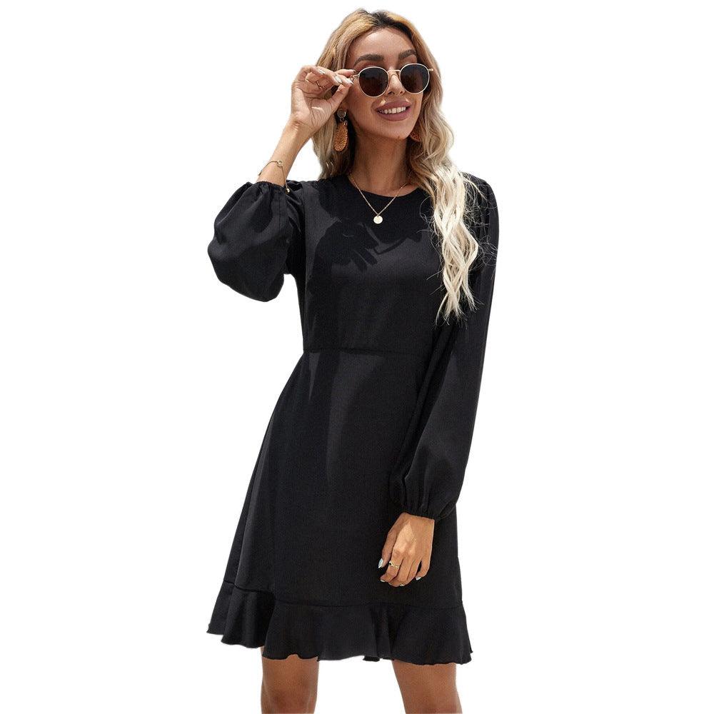 Robe Bohème Chic À Manches Longues Noire 2023