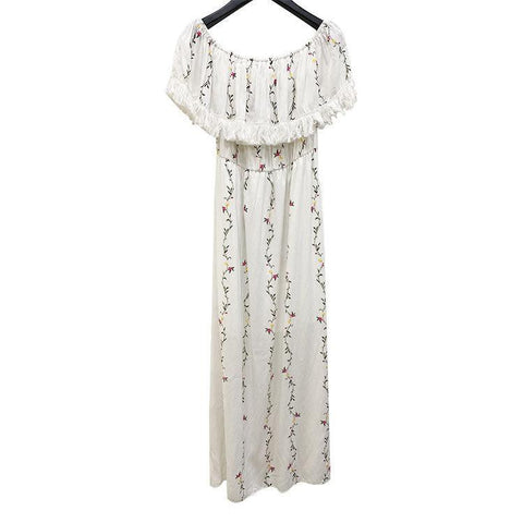 boho kleid maxi weiss