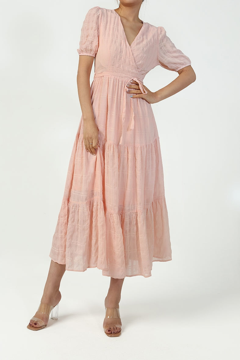 Robe Bohème Champêtre Longue - S / Rose